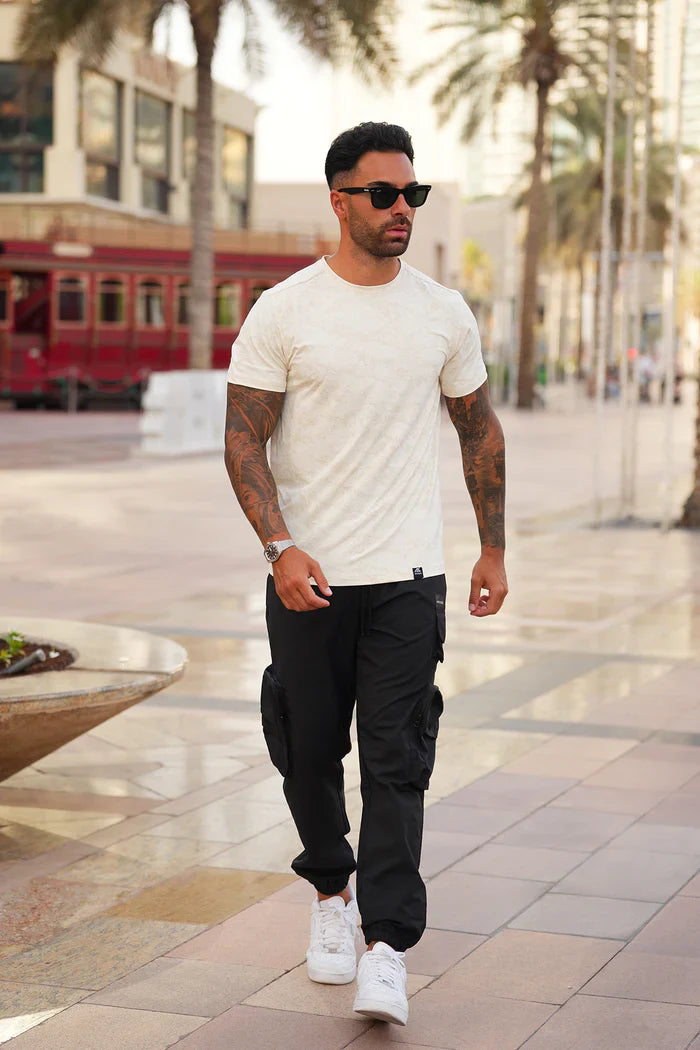 Nextage Premium Air Mesh Textured Print Cargo Tracksuit