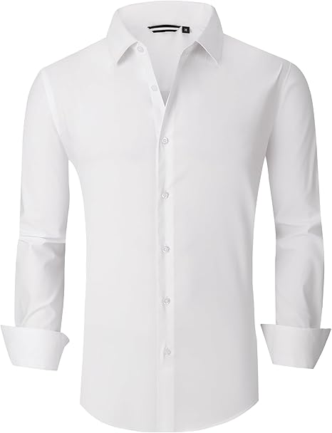 Alex Vando Mens Dress Shirt Wrinkle Free Regular Fit 4-Way Stretch Button Down Shirts